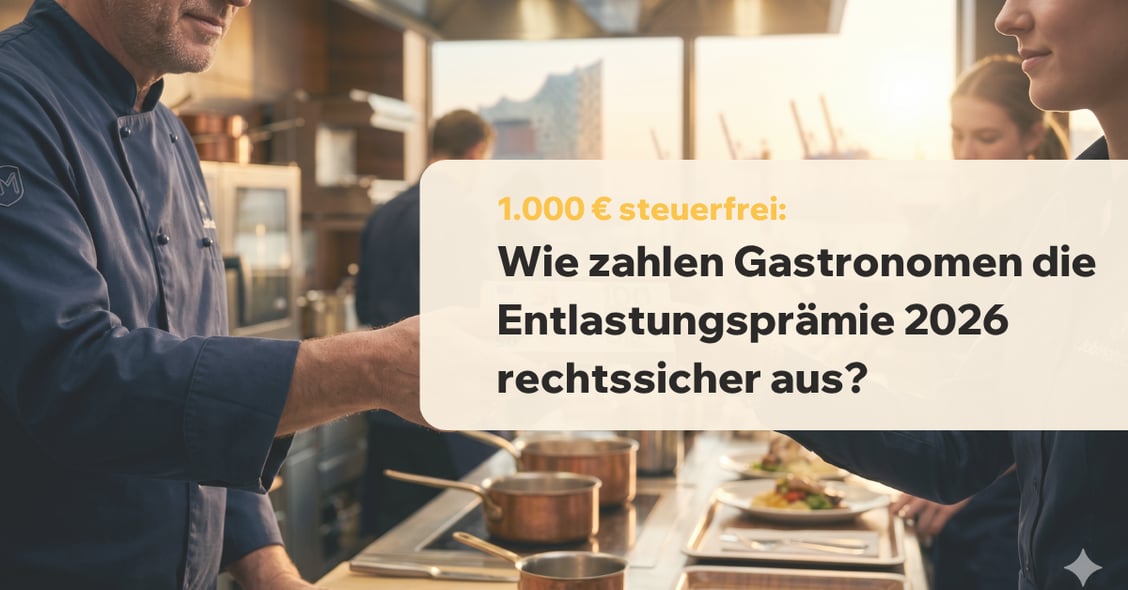 1.000 € steuerfrei: Wie zahlen Gastronomen die Entlastungsprämie 2026 rechtssicher aus?
