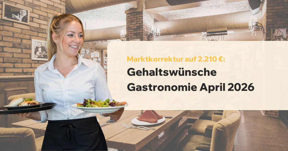 Gehaltswünsche Gastronomie April 2026: Marktkorrektur auf 2.210 €